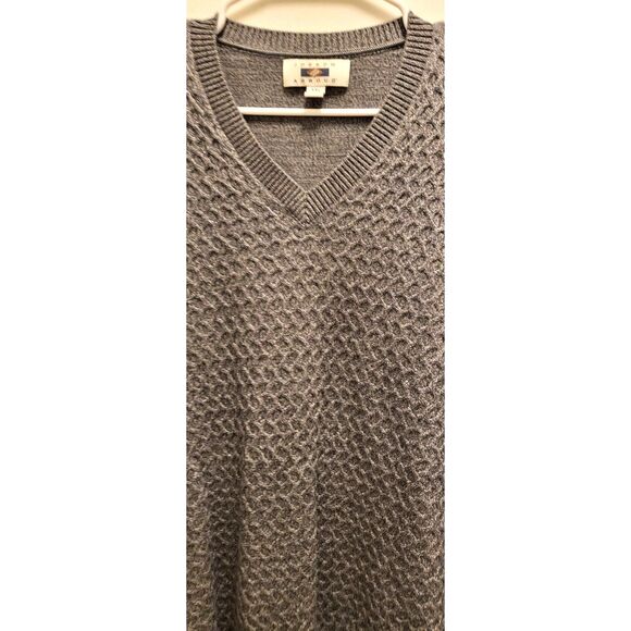 Joseph Abboud Men's Sweater 2XL Gray V Neck Cable Preppy - Picture 2 of 4